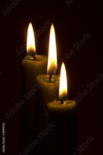 Drei Kerzen nahe