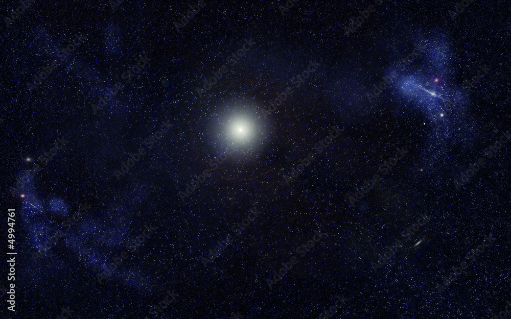 Fototapeta premium starfield with big star