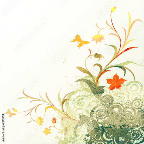 floral grunge design