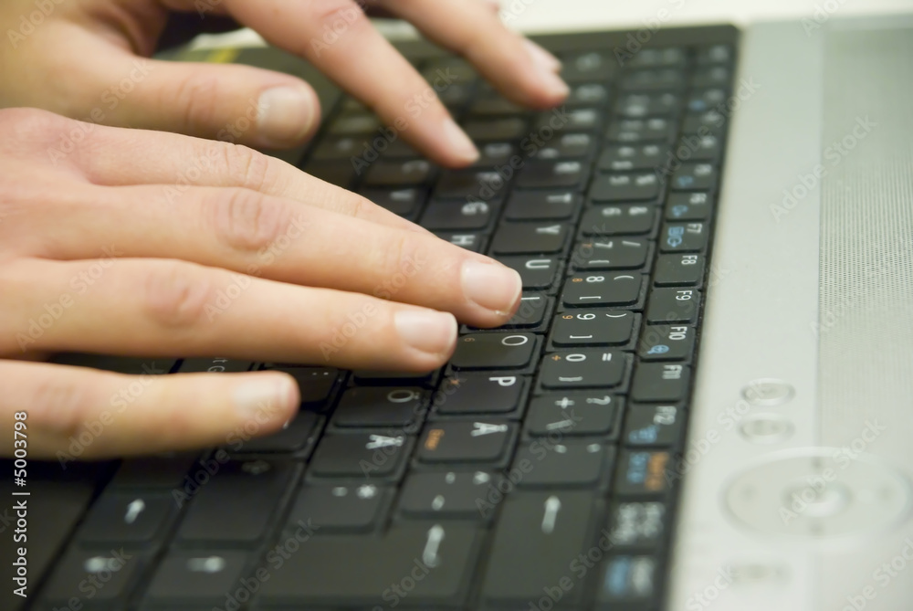 Keyboard and fingers typing Keyboard and fingers typing