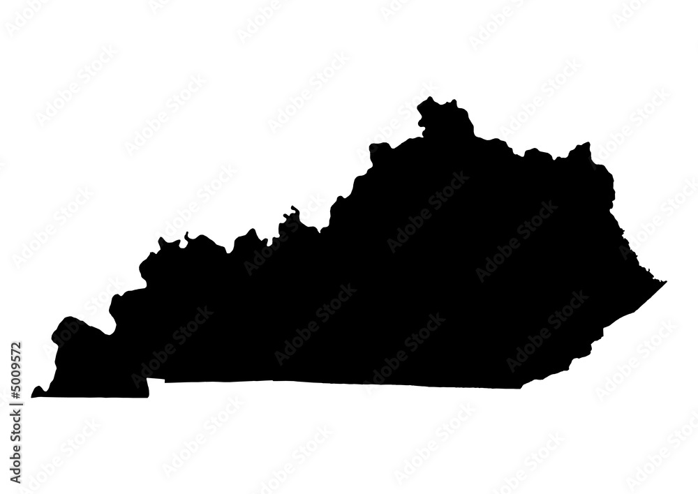 Detailed map of Kentucky, USA - obrazy, fototapety, plakaty 