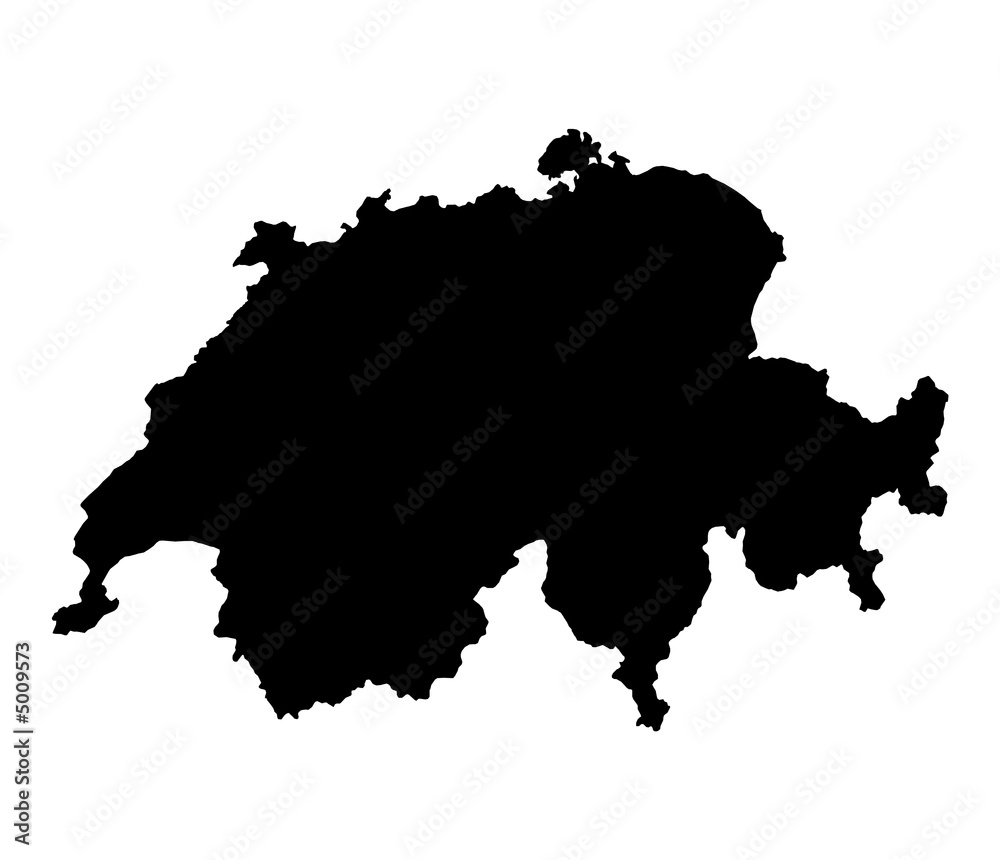 Detailed map of Switzerland