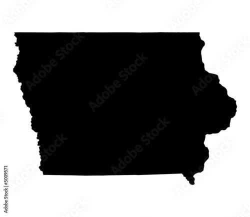 Detailed map of Iowa, USA