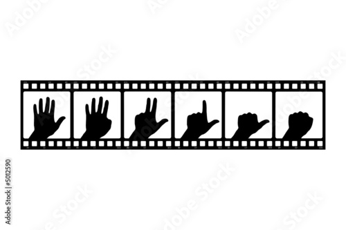 hände im dia-film  