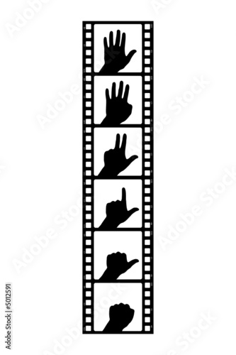 hände im dia-film  