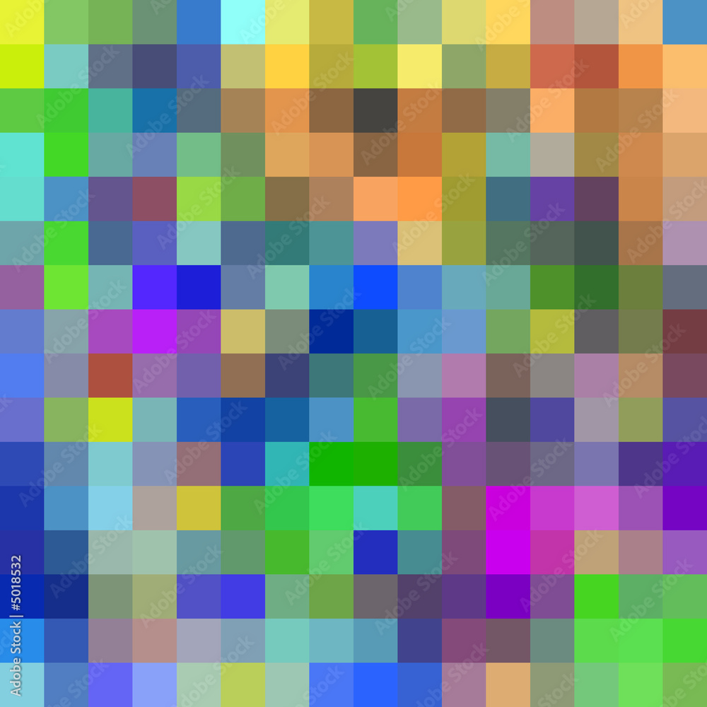 Large colorful pixels background. - obrazy, fototapety, plakaty 