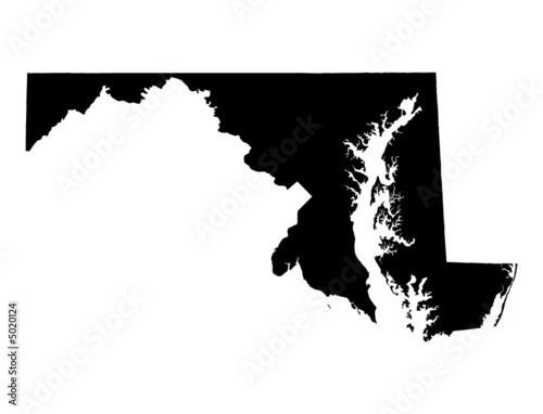 map of Maryland, USA