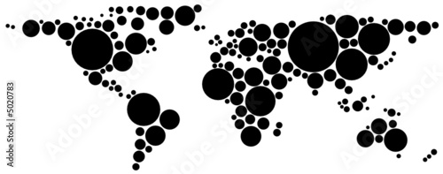 carte du monde en cercles