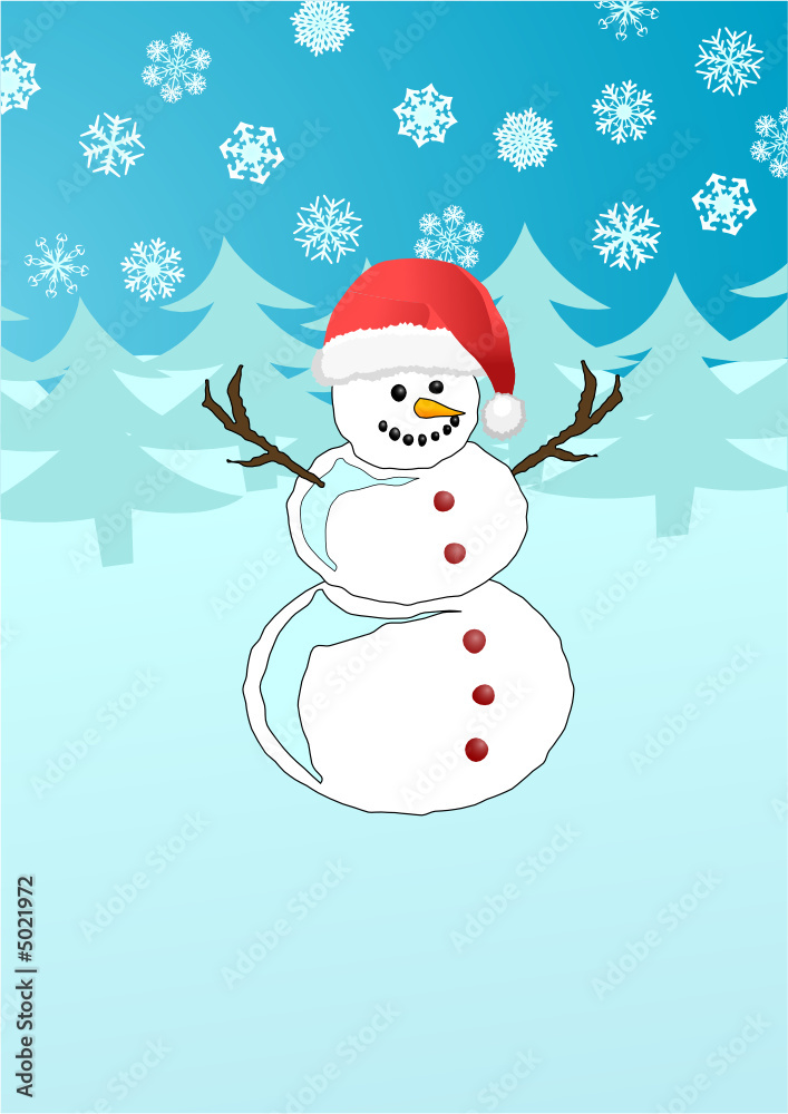 Snowman in Santa's hat Snowman in Santa's hat