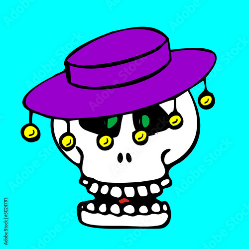 totenkopf mit hut  