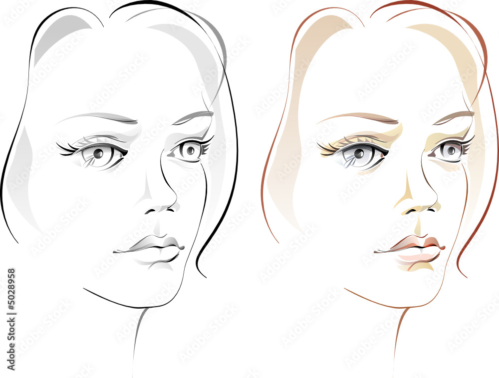 Beautiful girl's portrait. Artistic vector sketch Beautiful girl's portrait. Artistic vector sketch