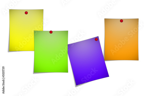 Post-it notes on white background