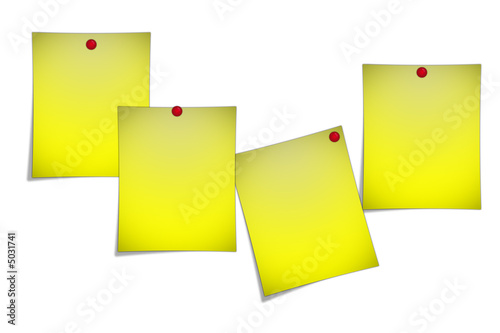 Post-it notes on white background