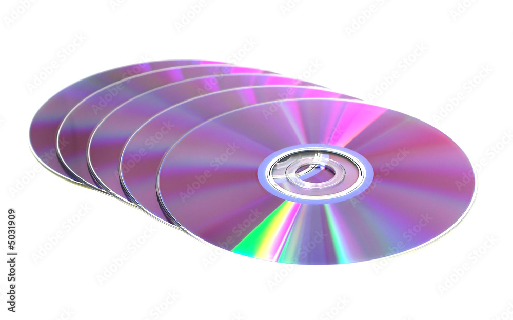 Many CD's isolated on the white background Many CD's isolated on the white background