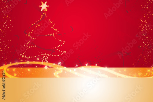 red and gold winter and christmas illustration