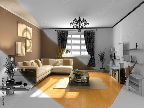 Obraz na plátně the modern interior sketch