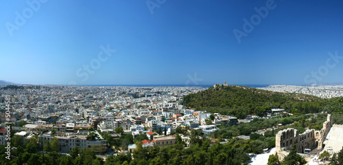 Panoramic view on Athens from Acropolis
