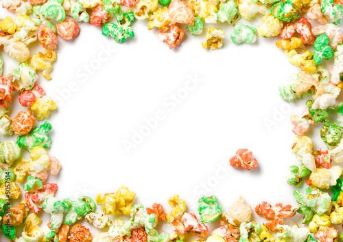 colored popcorn full border with space for text