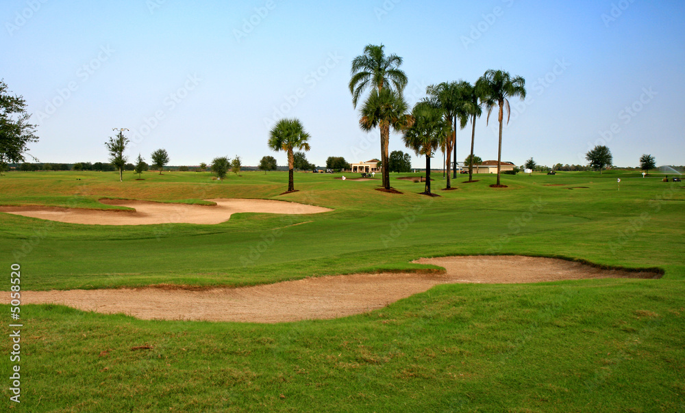 A golf course resort