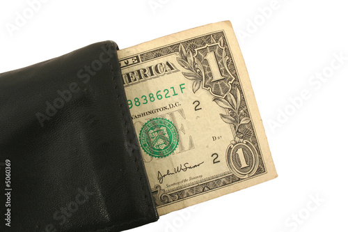One Dollar Bill and Wallet