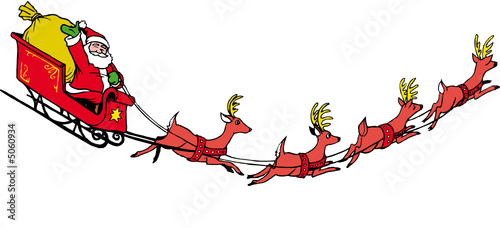 père noël et son traineau