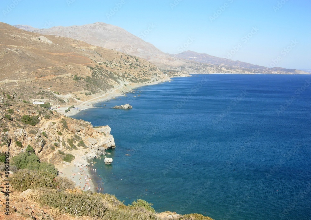 Vue sur la baie de Preveli (Crète)