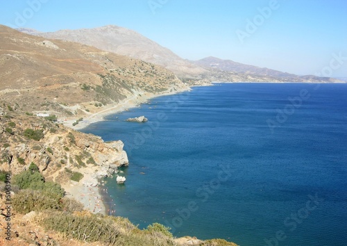 Vue sur la baie de Preveli (Crète)