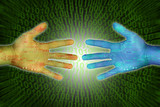 hands in internet technology