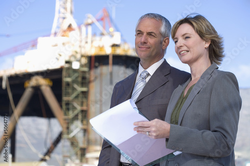 Oil rig survey engineers