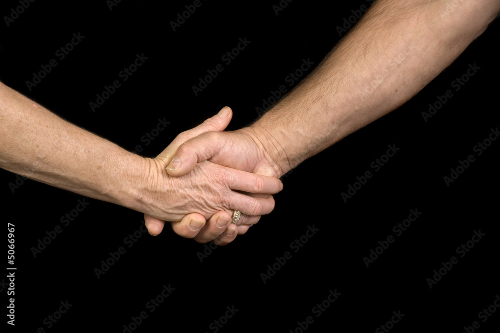 Man & woman shaking hands