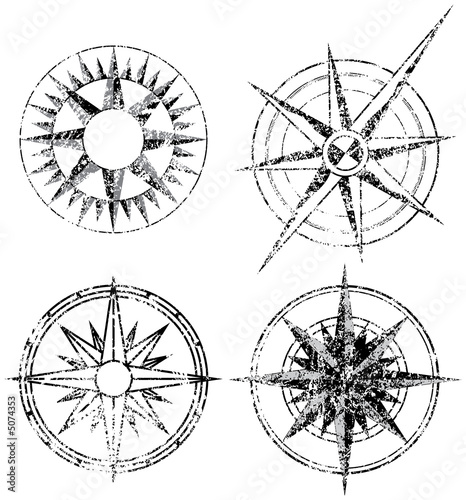 Four Grunge Compasses photo