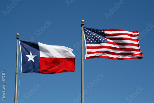 Texas and US Flag