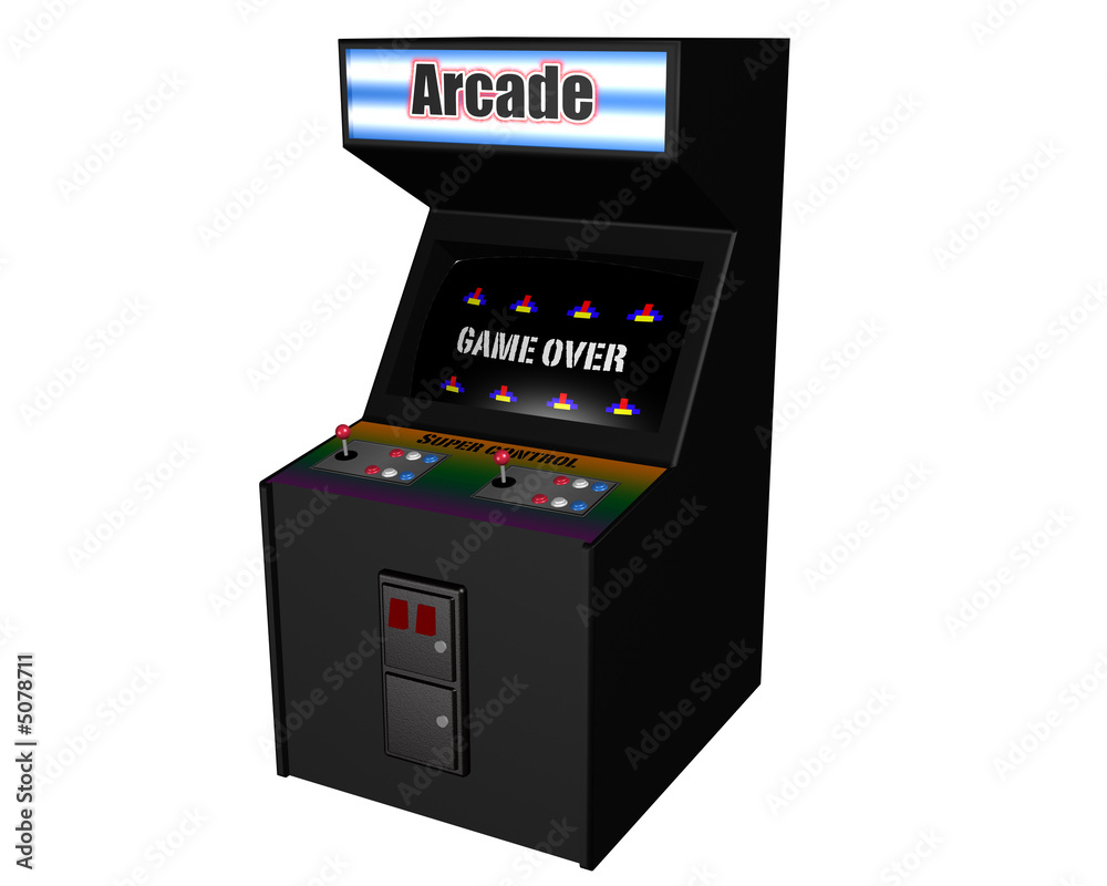 Angled Arcade Game on White Angled Arcade Game on White