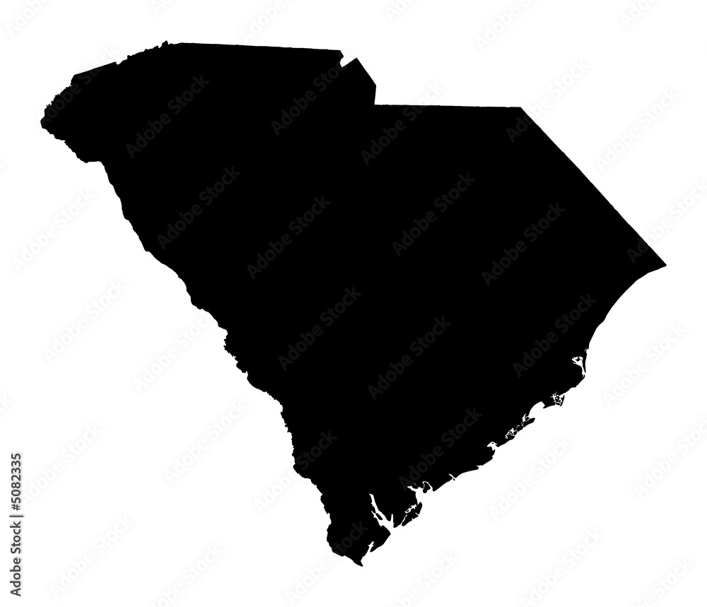 Naklejka map of South Carolina, USA