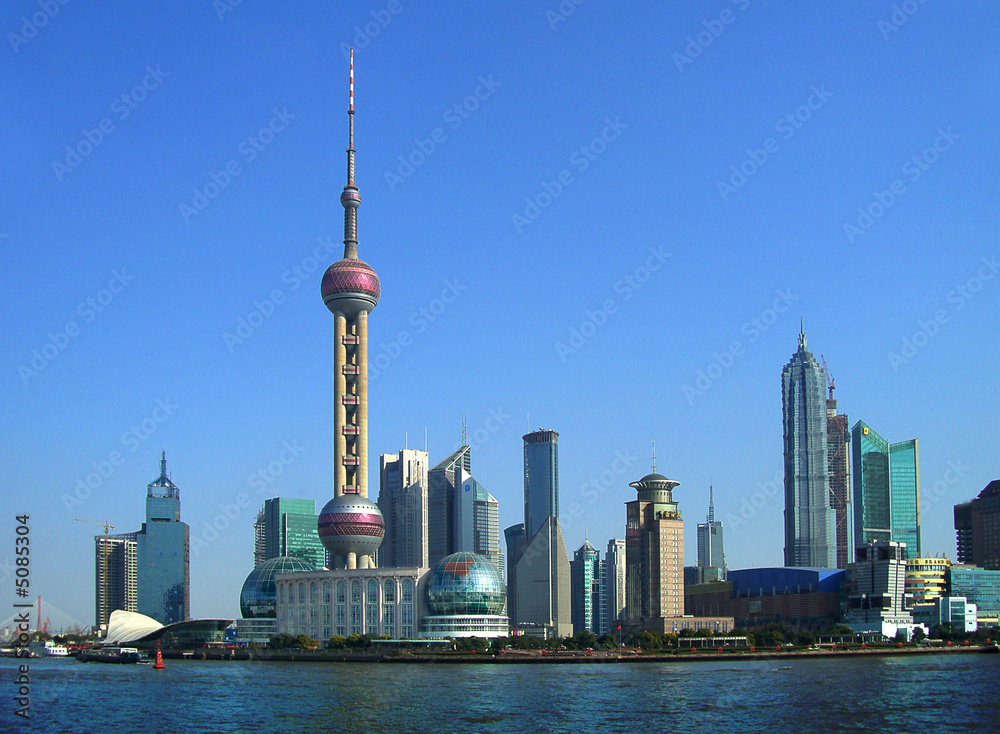 Naklejka premium Shanghai - Skyline (Pudong district)