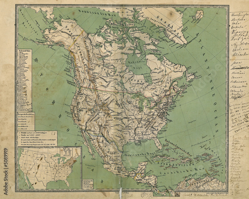 Old map of North America