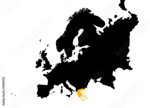 Europe with highlighted Greece map
