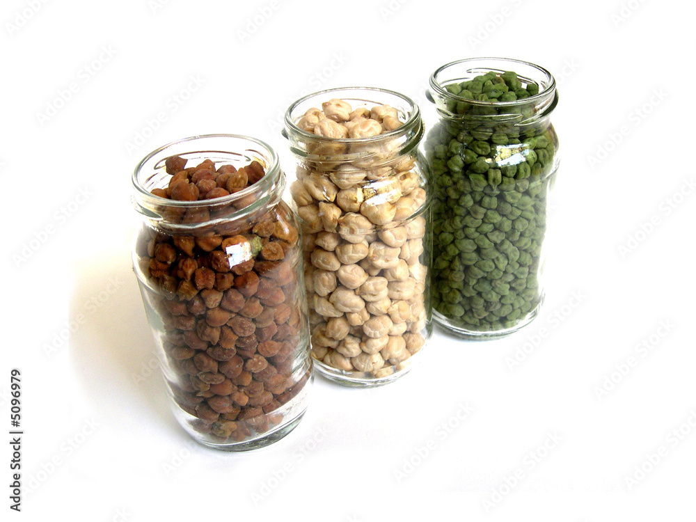 Tricolor Chick Peas in Bottles Top View 4 Tricolor Chick Peas in Bottles Top View 4