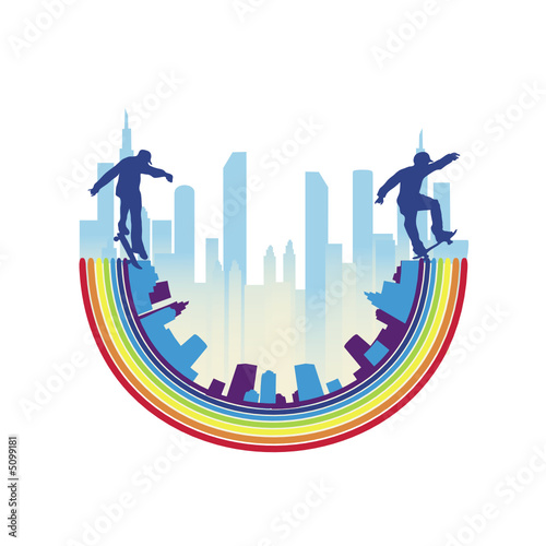 Skateboarding logo (vector)