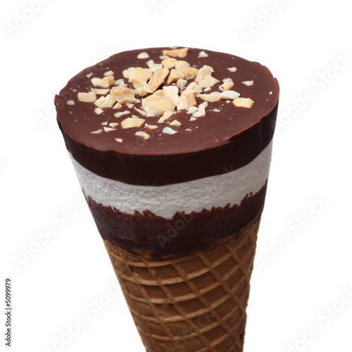 chocolate ice cream isolated on white