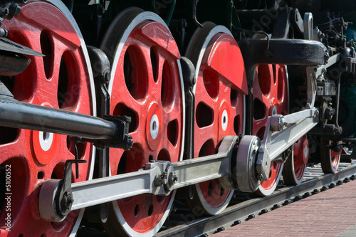Old steam locomotive wheels