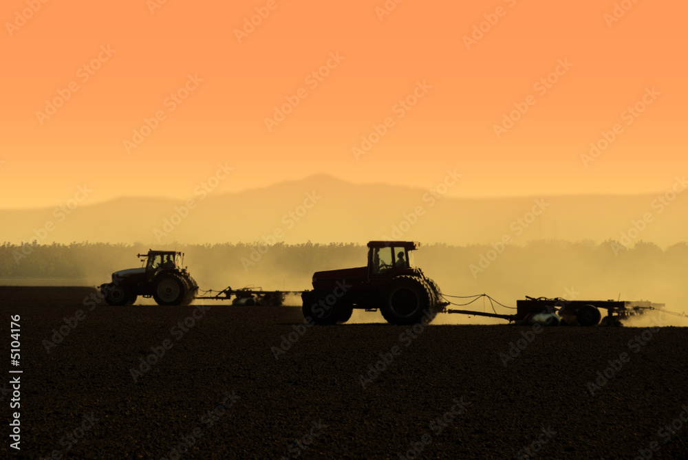 Naklejka premium Tractor Silhouettes