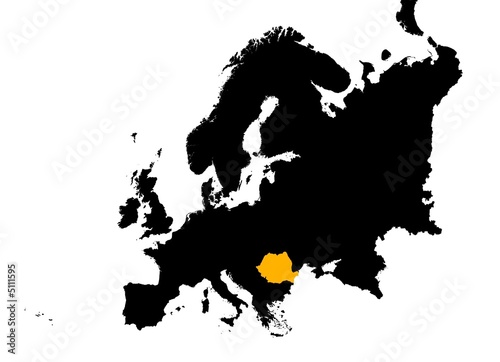 Europe with Romania map