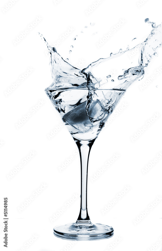 Splashing martini (toned in blue)