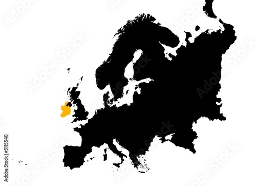 Europe with Ireland map