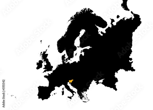 Europe with Slovenia map