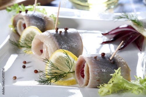 Fotografie Marinated herring fillets