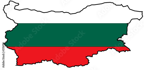 Flagge und Karte von Bulgarien