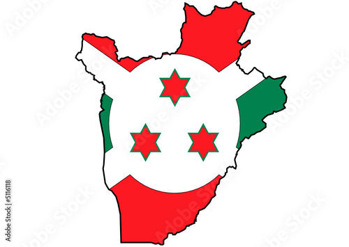 Flagge und Karte von Burundi