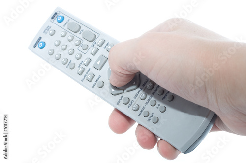 Infrared remote control unit in hand